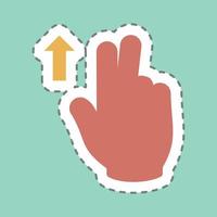 Sticker Two Fingers Up - Line Cut - Simple illustration,Editable stroke vector