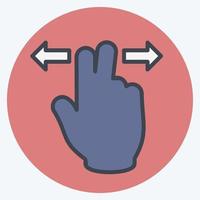 Icon Two Fingers Horizontal - Color Mate Style - Simple illustration,Editable stroke vector