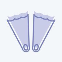 Icon Fins - Two Tone Style - Simple illustration,Editable stroke vector