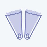 Icon Fins - Two Tone Style - Simple illustration,Editable stroke vector