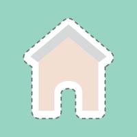 Sticker Dog House - Line Cut - Simple illustration,Editable stroke vector