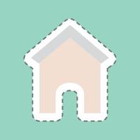 Sticker Dog House - Line Cut - Simple illustration,Editable stroke vector