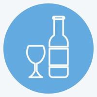 icono de champán - estilo de ojos azules - ilustración simple, trazo editable vector