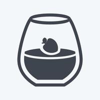 icono panna cotta - estilo de glifo - ilustración simple, trazo editable vector