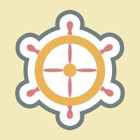 Sticker Ship Wheel - Simple illustration,Editable stroke vector