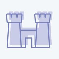 Icon Castle on Beach - Two Tone Style - Simple illustration,Editable stroke vector