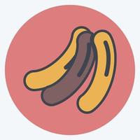 Icon Sausages - Color Mate Style - Simple illustration,Editable stroke vector