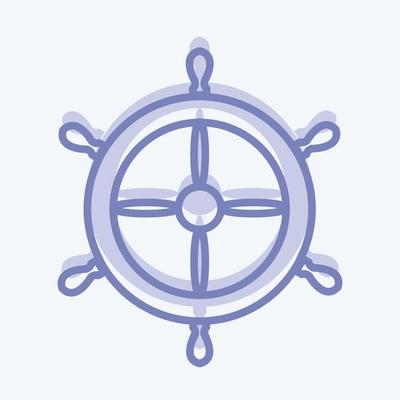 Icon Ship Wheel - Two Tone Style - Simple illustration,Editable stroke