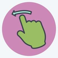 Icon Swipe Left - Color Mate Style - Simple illustration,Editable stroke vector