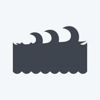 Icon Waves I - Glyph Style - Simple illustration,Editable stroke vector