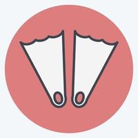 Icon Fins - Color Mate Style - Simple illustration,Editable stroke vector