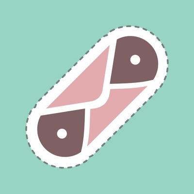 Sticker Cannoli - Line Cut - Simple illustration,Editable stroke