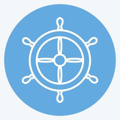 Icon Ship Wheel - Blue Eyes Style - Simple illustration,Editable stroke