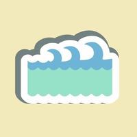 Sticker Waves I - Simple illustration,Editable stroke vector