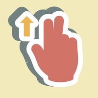 Sticker Two Fingers Up - Simple illustration,Editable stroke vector