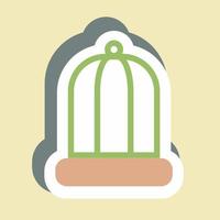 Sticker Bird Cage - Simple illustration,Editable stroke vector