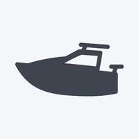 Icon Yacht - Glyph Style - Simple illustration,Editable stroke vector