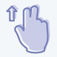 Icon Two Fingers Up - Two Tone Style - Simple illustration,Editable stroke vector