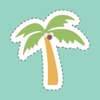 Sticker Coconut Tree - Line Cut - Simple illustration,Editable stroke vector