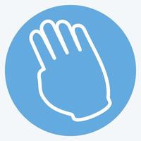 icono de mano inclinada - estilo de ojos azules - ilustración simple, trazo editable vector