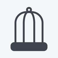 Icon Bird Cage - Glyph Style - Simple illustration,Editable stroke vector