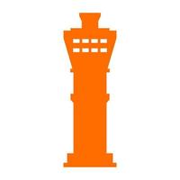 Airport tower on white background vector