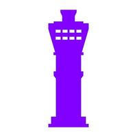 Airport tower on white background vector