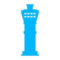 Airport tower on white background vector