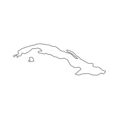 Cuba map on white background