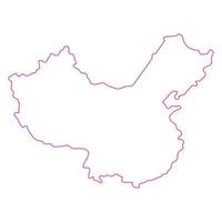 China map on white background vector