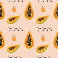 Abstract papayas summer vibes vector seamless pattern