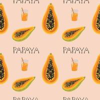 Abstract papayas summer vibes vector seamless pattern