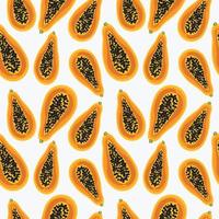 Abstract papayas summer vibes vector seamless pattern