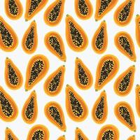 Abstract papayas summer vibes vector seamless pattern