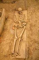 KOSTOLAC, SERBIA, 2014 - Human remains at Viminacium site near Kostolac, Serbia. Viminacium was a major city of the Roman province of Moesia, distroyed at 6th century.