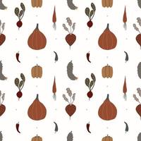 Boho earthy colors vegetables seamless pattern vector