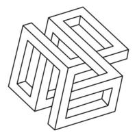 Impossible shapes. Optical illusion object. Op art. vector