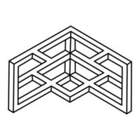 Impossible shape, optical illusion, vector illustration. Optical art.