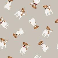 Seamless pattern with poses of Jack Russell Terrier dog breed vector