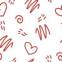 hearts and doodles seamless pattern. hand drawn. wallpaper, wrapping paper, textiles. valentines day, love, wedding engagement vector