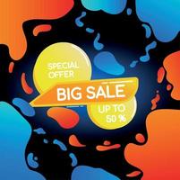 Big sale banner, poster, template design. Up to -50. vector