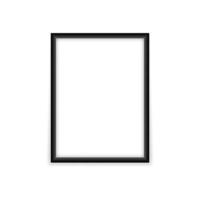 maqueta de marco de fotos negro vacío. Plantilla vertical rectangular en blanco con diseño realista de centro blanco para imagen e imagen vectorial promocional vector