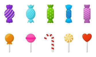 Set of cute colorful tasty candies illustration