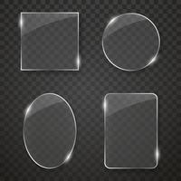 Set of plastic glass frame with glossy effect vector