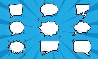 Collection of comic speech balloons on pop art background vector