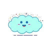 Ilustración de diseño gráfico en la nube con estilo mbe. vector