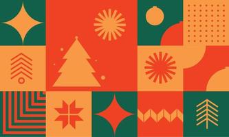 formas decorativas de patrones navideños con diseño geométrico vector