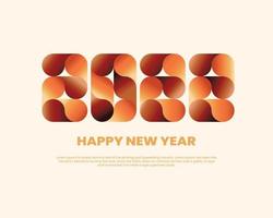 New Year Greeting Card Custom 2022 letter number in Art Deco Gradient Design Style vector