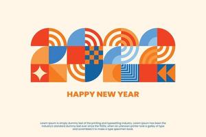 Calendar header 2022 letter number in Colorful Geometric Shapes Design vector