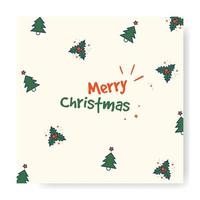 Merry Christmas Season Greeting Card Invitation with playfull hand drawn style design vector